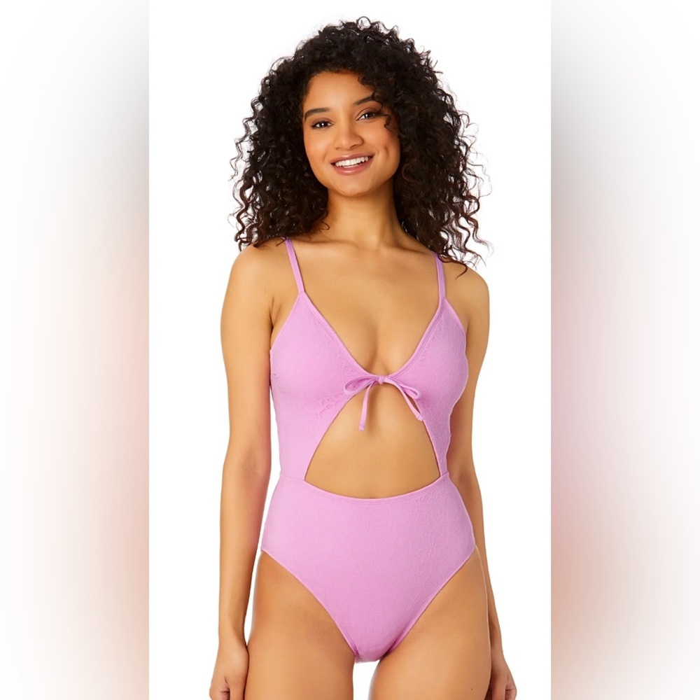 Celebrity Pink Junior's Lavender Lace Swim 1-Piece